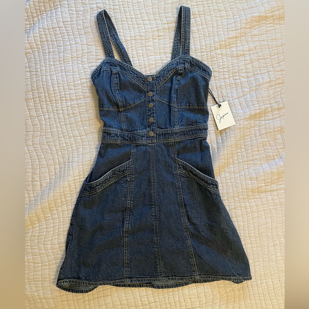Denim dress with pockets